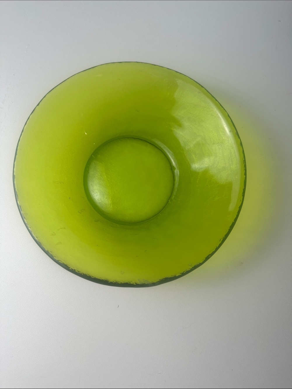 1960s Sorrno Anchor Hocking Thick Green Glass Bowl